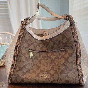 Coach Tan and Cream Hobo Bag